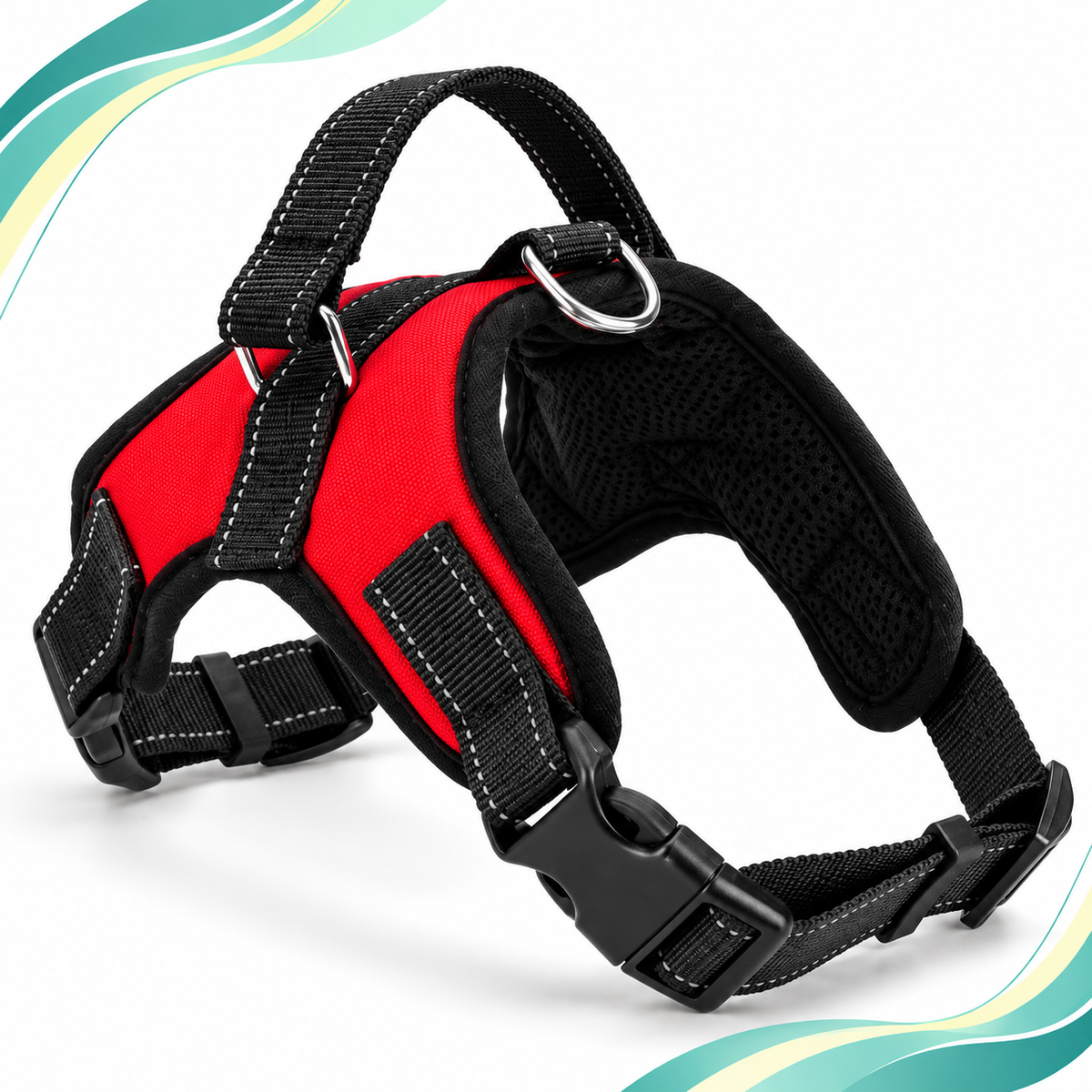Adjustable Dog Harness with Handle – Padded No-Pull Pet Vest with Reflective Stitching for Dogs